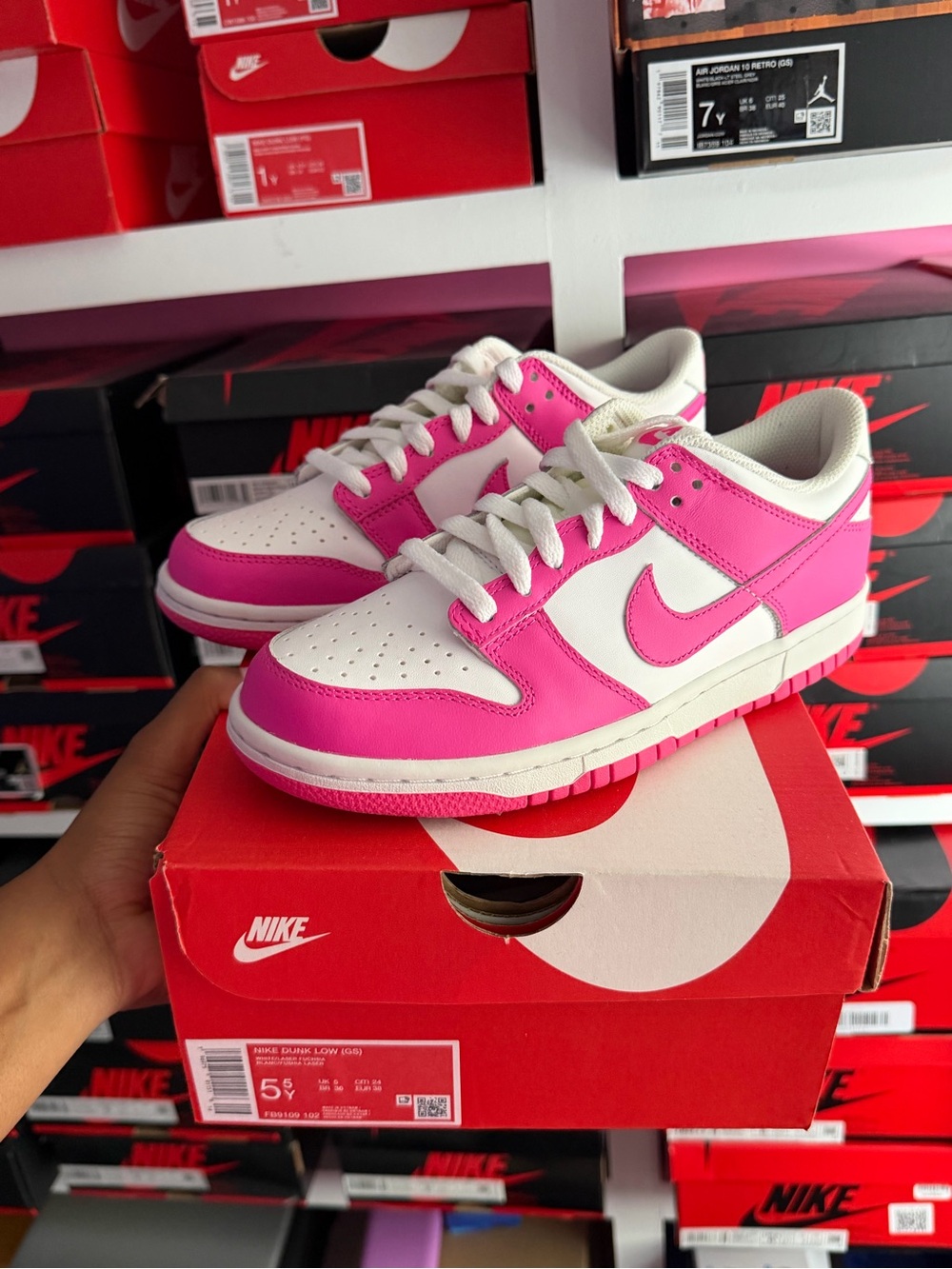Nike Dunk Low Laser Fuchsia GS— White & Pink